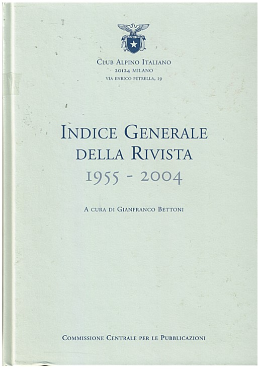 Copertina di Indice Generale della Rivista 1955-2004