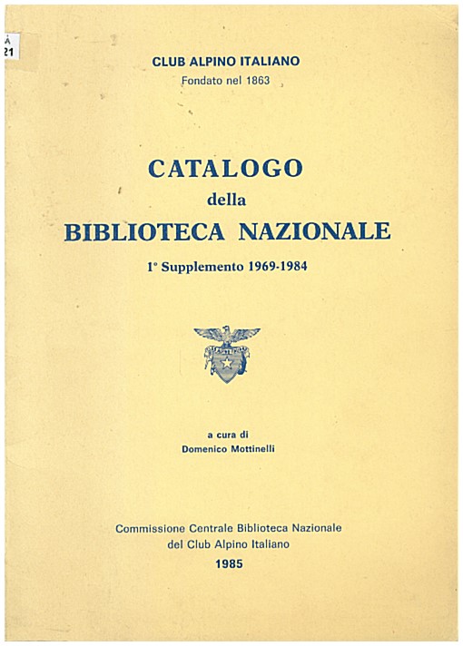 Copertina di Catalogo della Biblioteca Nazionale - 1969-1984